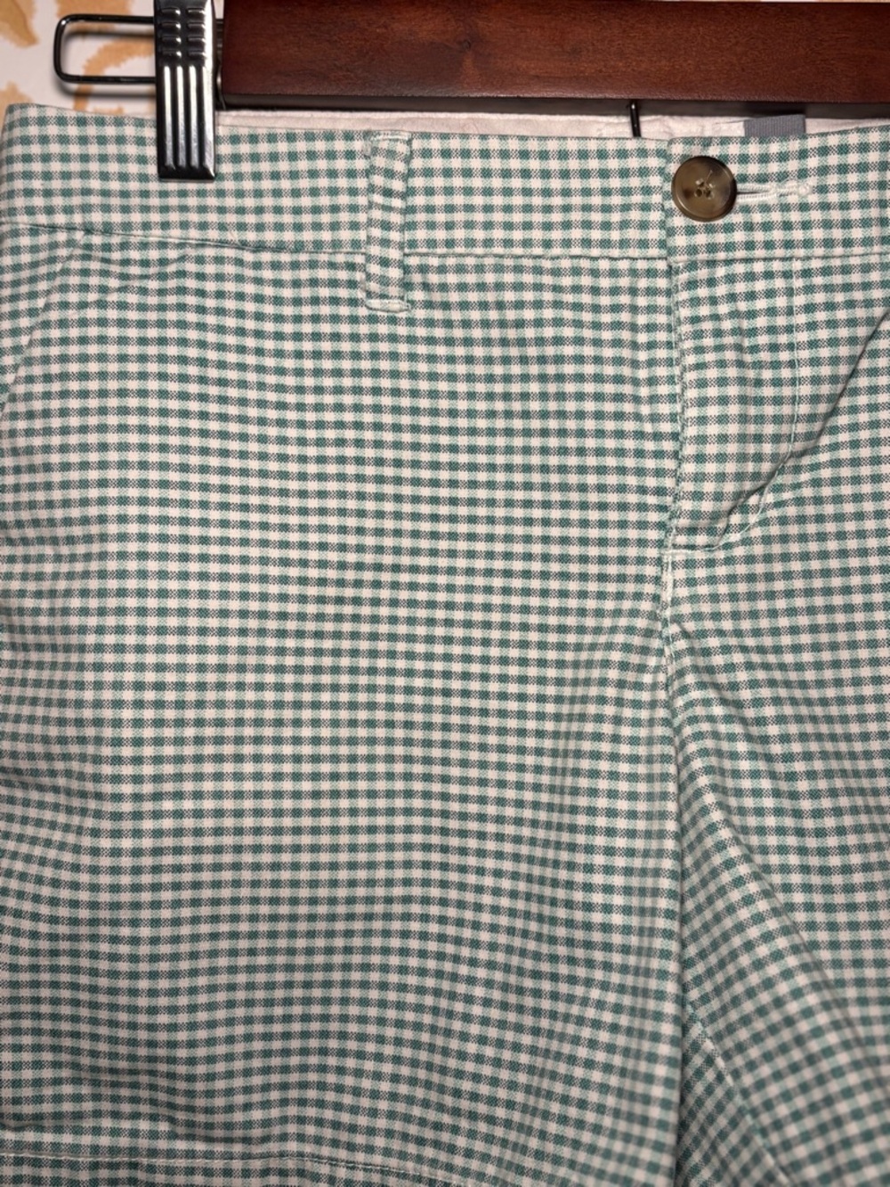 Green Gingham High Waisted Shorts | Preppy Coastal Summer Size 0 - Picture 6 of 6